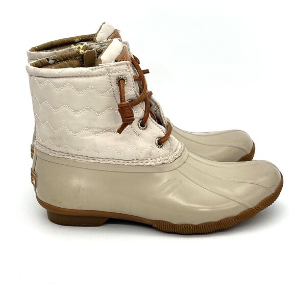 Sperry Top Sider Womens Quilted Duck Boots Zipper & Lace-Up Rubber Sole Size 6 - Picture 14 of 16